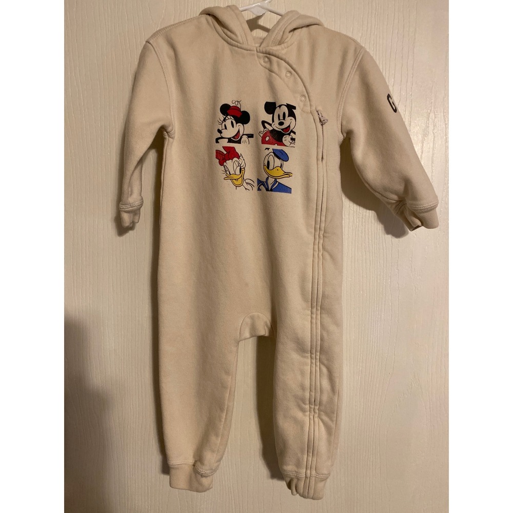 Baby Gap Disney Mickey Mouse Cream Hooded Fleece Romper 18-24 Months
0749